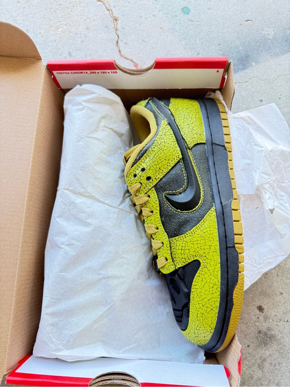 Nike Kids Yellow and Black Crackle Skate Sneaker